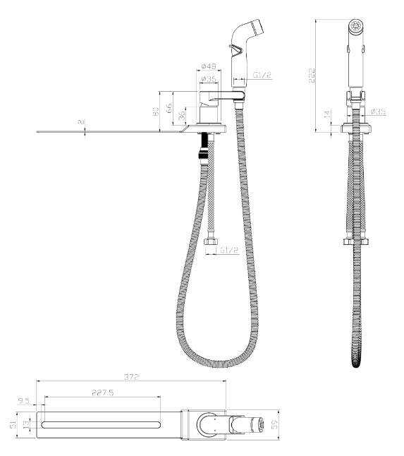 Смес. с гиг.душем, устанавливаемый на унитаз LEMARK SOLO (LM7170CW)