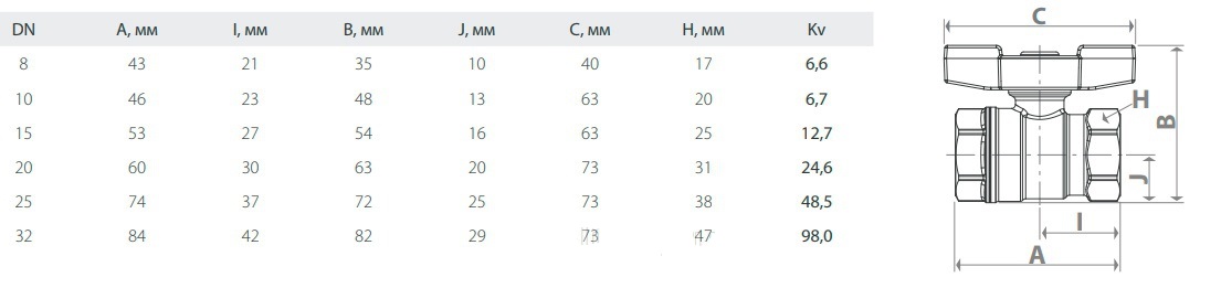 TECE Кран шар. 11/4