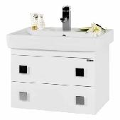 Тумба+умывальник Квадро 70см подвесная белая (рак. Дрея Q70), VOD-OK