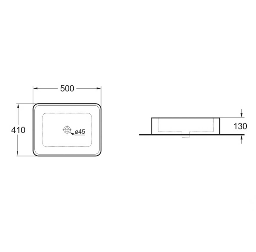 Раковина накладная VBS-105MB 500*410*130 черная матовая, VINCEA