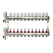 Коллектор из нерж. стали с расходомерами, воздухоотводчик и слив.кран 12 выходов ZOTA