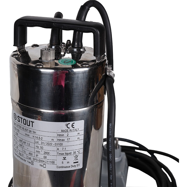 Насос дренажный STOUT с реж.механизмом, с попл., кабель 10 м, Q-150 л/мин, H-17 м (SPD-0004-211100)