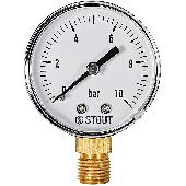 Манометр радиальный. Корпус Dn 80 мм 1/2  , 0... 6 бар, кл.2.5 STOUT (SIM-1010-800615)
