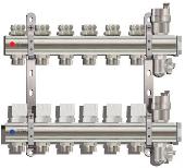 Коллекторная группа 1* без расх. и кранов на 8 вых. латунь TIM KB008