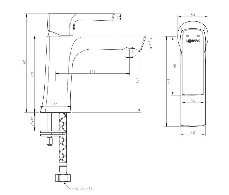 Смес. д/умывальника монолит LEMARK URSUS ЧЕРНЫЙ (LM7206BL)