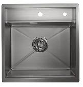 Мойка кухонная KS-5051 СТАЛЬ САТИН Kitchen Space (ролл-мат,дозатор, мет. сифон), GRANULA