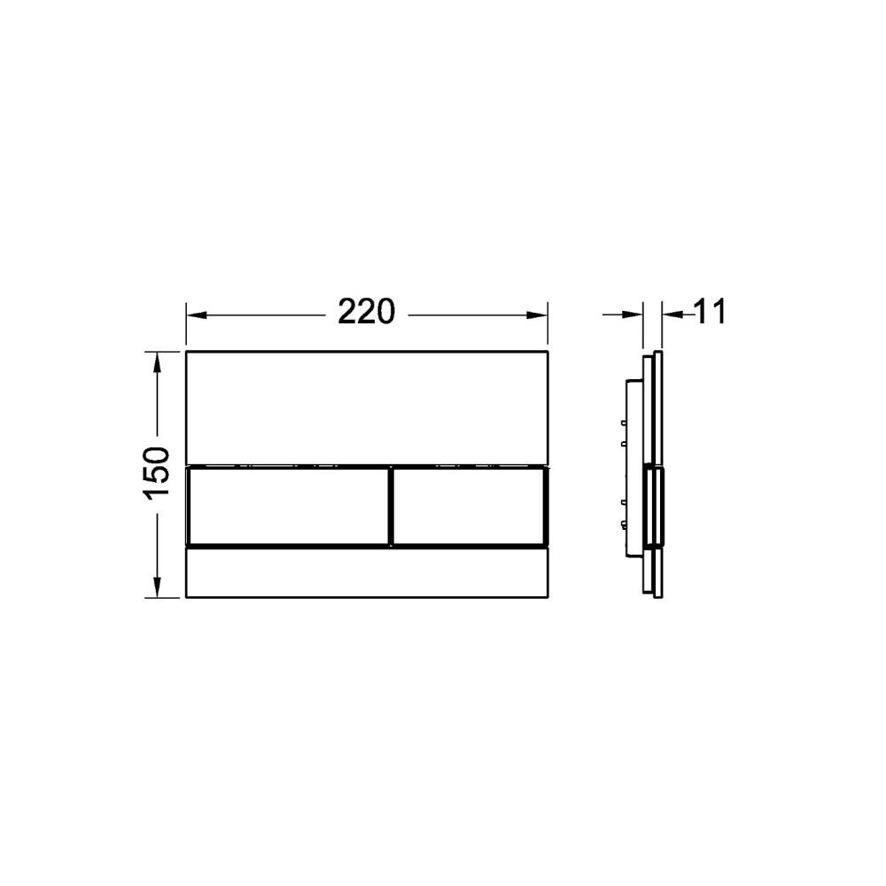 Панель смыва TECEsquare, cтекло белое, клавиши белые (9240800)