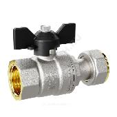 Кран шаровой ВР накидная гайка бабочка черная 1/2