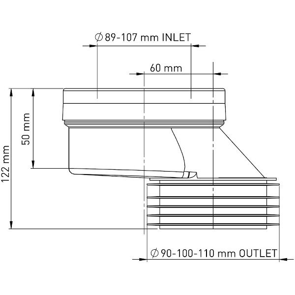 Эксцентрик 60 мм Ø110 I=122мм 7153 (20), NOVA PLASTIK