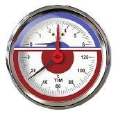 Термоманометр аксиальный 63мм 10 бар 