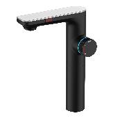 Смеситель на столешницу MORANS сенсорный с термостатом, черный матовый, BERGES