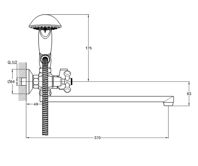 Смеситель для ванны с душем G-lauf QSL7-A827 (1/2; керам.;длин.