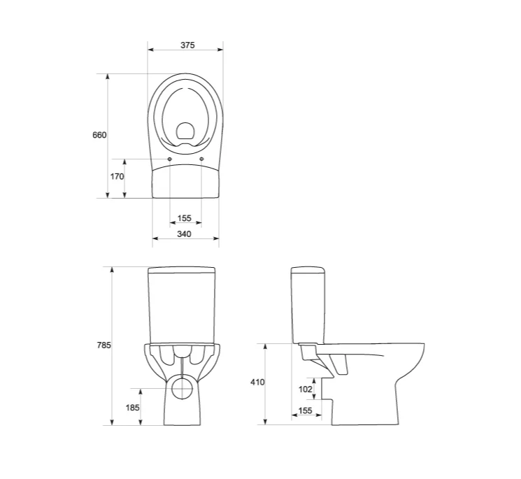 Унитаз-компакт  Cersanit NATURE NEW CLEAN ON (безободковый)+сиденье дюропласт микролифт.