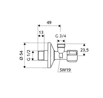 TECE Вентиль 1/2” х 3/4” угл. Schell Comfor 033000699