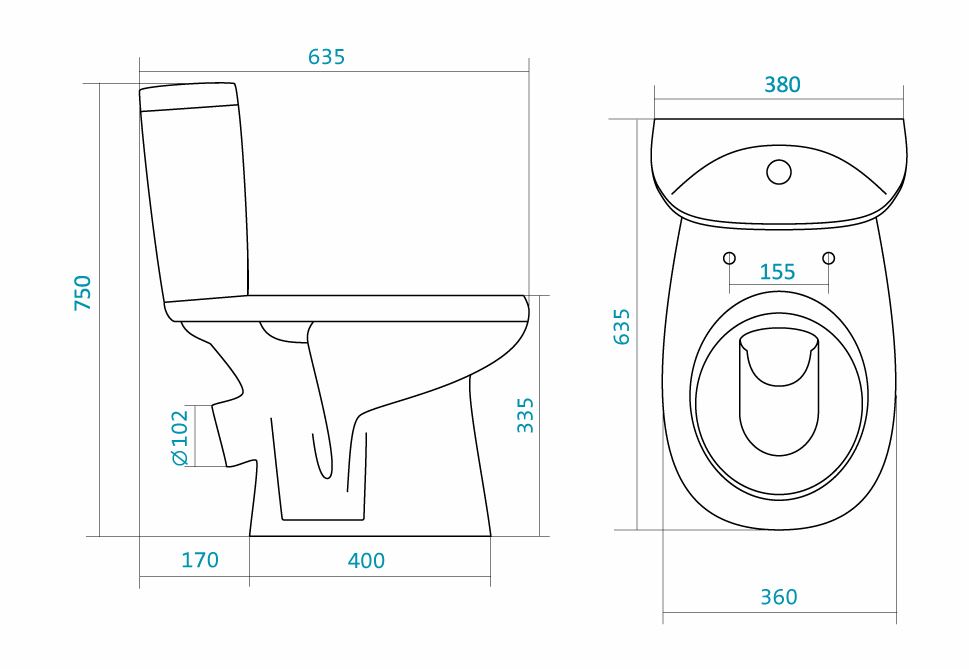 Унитаз-компакт Анимо (косой вып., 2-реж.арм., сид.дюропласт) 1WH302134, Сантек