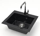 Мойка глян.Гала Z35Q4(черн.) 480x440x160, Granit MARR BERGG