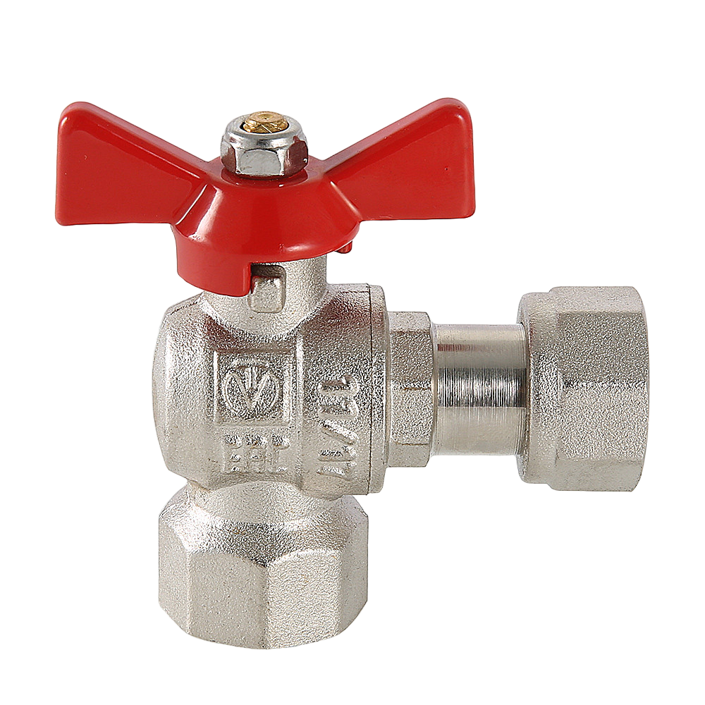 VT266 Кран шар. BASE угловой с накидной гайкой 1