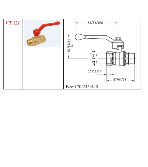 VT.121 Кран шар.(вода) 