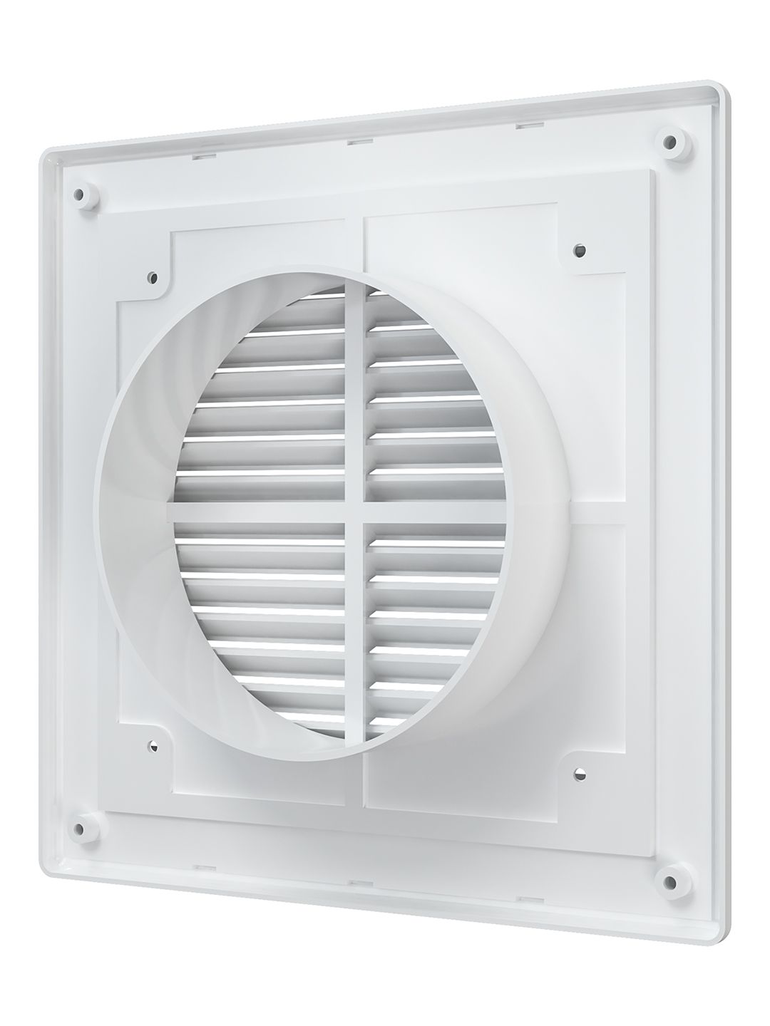 Решетка вентиляционная RF фланец D125 разъемная 208х208 пластик ERA 2121R12F