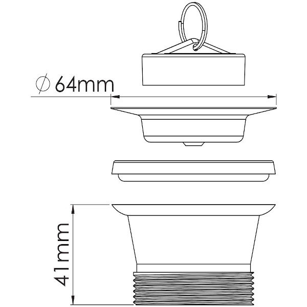 Выпуск для сифона 64мм, 1 1/2, винт 65мм 7001 (400), NOVA PLASTIK