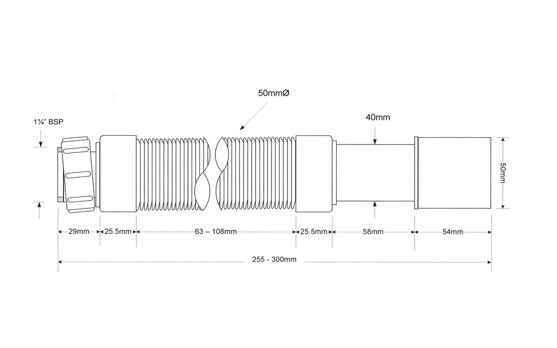 Гофра 0,3м 11/4-40-50 