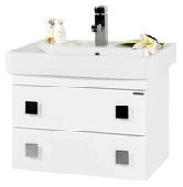 Тумба+умывальник Квадро 60см подвесная белая (рак. Дрея Q60), VOD-OK