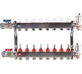 Коллектор из нержавеющей стали в сборе с расходомерами 8 вых. ROMMER RMS-1210-000008
