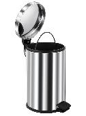 Ведро-контейнер для мусора с педалью 8л, микролифт, хром 121007, BERGES