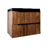 Touch 100 тумба подвесная 2 ящ, ручки черные матовые Дуб Тортуга+умыв.Classic 100 черный мат, VOD-OK