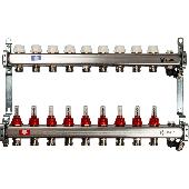 Коллектор из нерж. стали с расх. с клапаном вып. воздуха и слив 9 вых. STOUT SMS-0927-000009