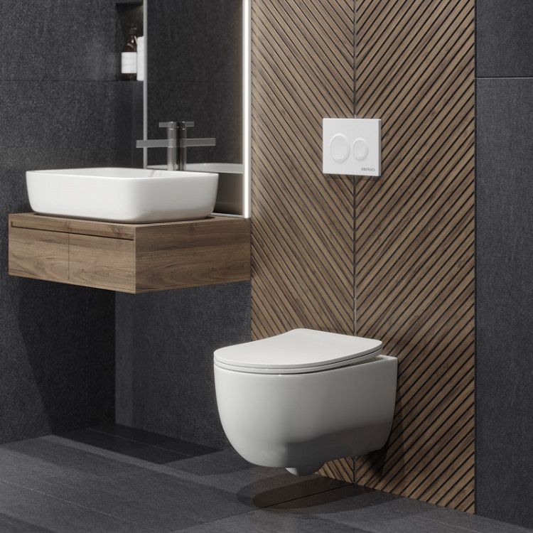 Унитаз подвесной VENTAS Rimless (гориз вып, сид дюро Slim SO м/лифт,быстросъём),082135,  BERGES