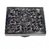 CАНАКС Трап хромированный с декором 100х100 вертикальный, с сухим затвором воды 00030