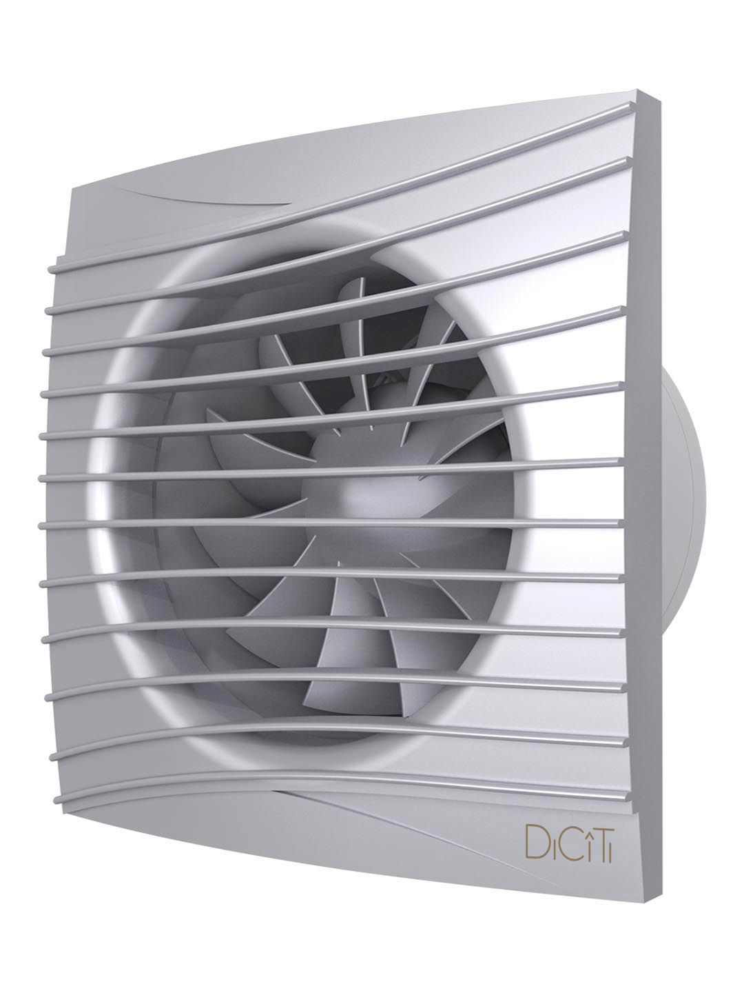 Вентилятор накладной D100 DICITI обр.клапан SILENT 4C Gray metal