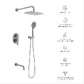 Душевой комплект VENTAS 3O с внутренней частью, ручной, верхний душ, излив, хром сильвер, BERGES