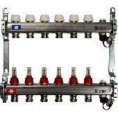 Коллектор из нерж. стали с расх. с клапаном вып. воздуха и слив 6 вых. STOUT SMS-0927-000006