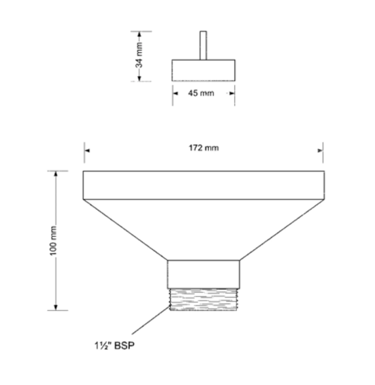 Овальная приемная воронка McALPINE FUNNEL-B выход на 1 1/2