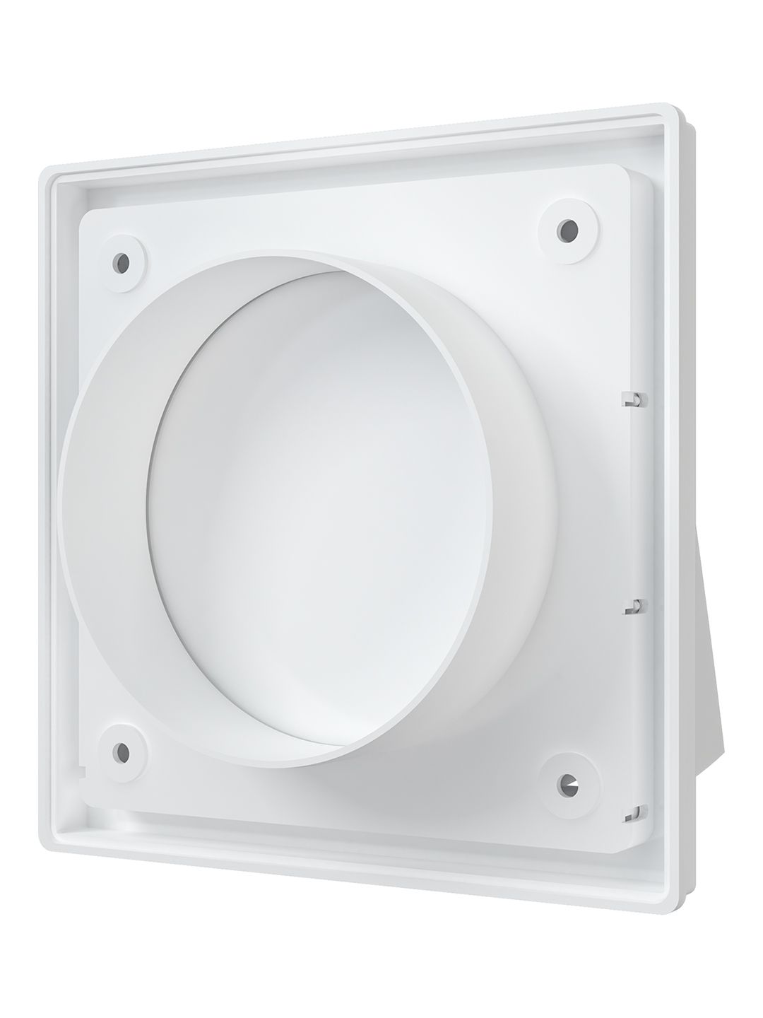 Выход стенной вытяжной с обратным клапаном 150х150 с фланцем D100 бел.1515К10ФВ