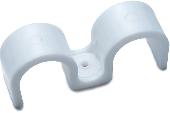 Крепеж-скоба для сантех. труб для монтажных пистолетов (20 мм, белый, двухстороняя, 40 шт/уп) FEDAST