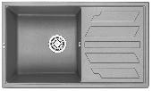 Мойка кухонная кварц GR-8002 АЛЮМИНИУМ Granula (мет. сифон), GRANULA