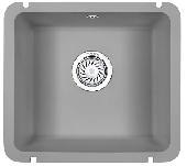 Мойка кухонная подстольная кварц GR-3601 АЛЮМИНИУМ Granula (мет. сифон, комплект креплений), GRANULA
