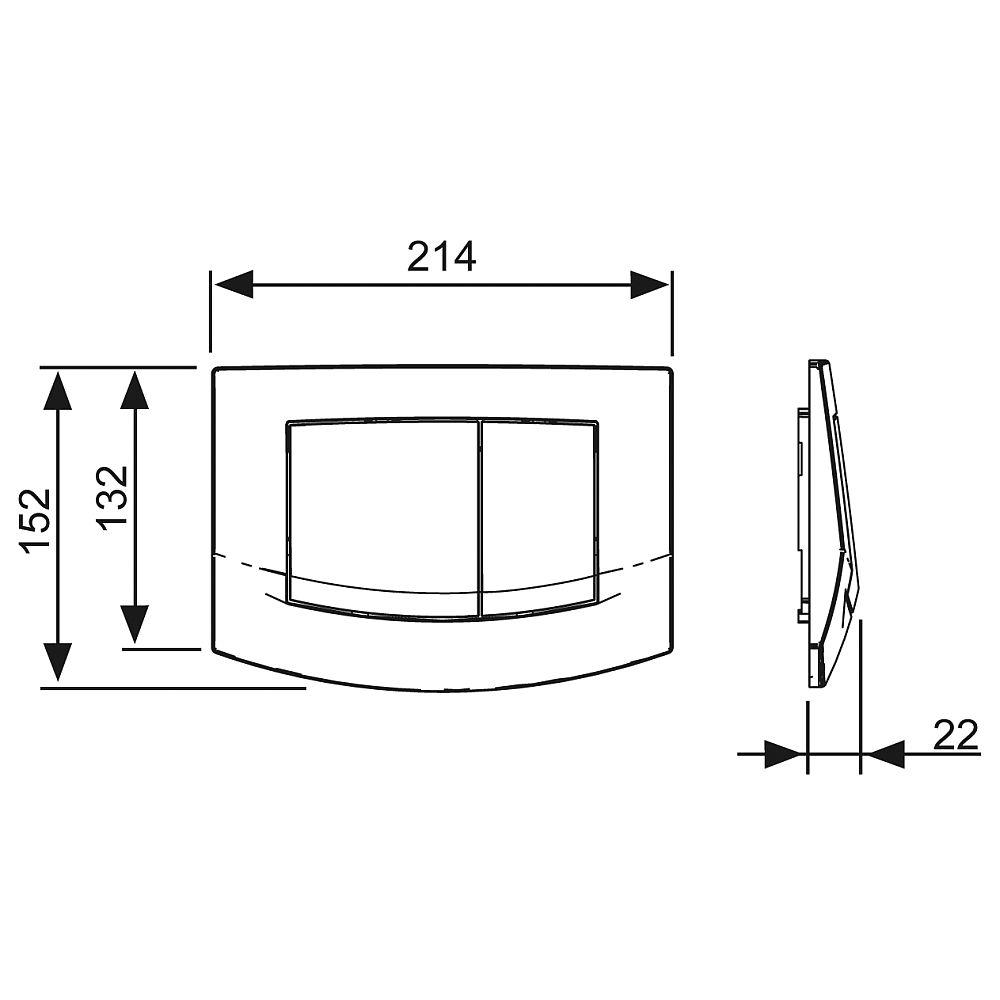 Панель слива TECEambia, 2 клав. белая.  (9240200)