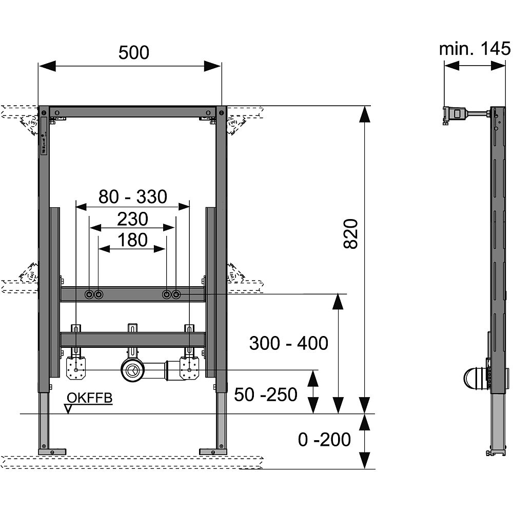 Модуль для установки биде h=820  (9330005)