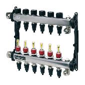 TECE Коллектор стальной с расходомерами 1'' х 16 push-fit  10 контуров(77311110)