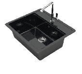 Мойка глян.Джекки Z9Q4(черн) 570x505x200. Granit MARR BERGG