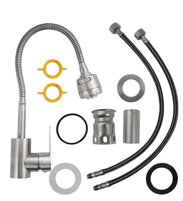 9314 BRIMIX Смеситель кухня гибкий излив нерж. серия СТАНДАРТ