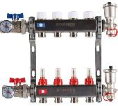 Коллектор из нержавеющей стали в сборе с расходомерами 4 вых. ROMMER RMS-1210-000004