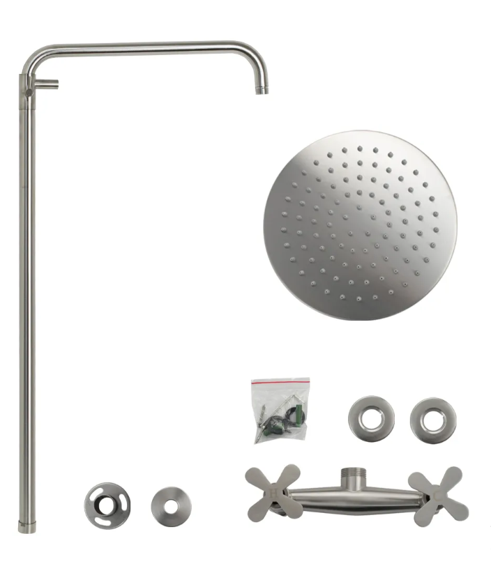 9333 BRIMIX Смеситель в душевую кабинку c жестким душем, металлокерамика, из нержавеющей стали