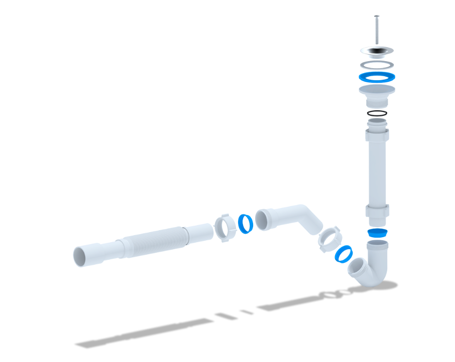 Сифон для биде 1 1/4 х 32 с трубой 32х32/40 BD1015 (30)  Ани пласт