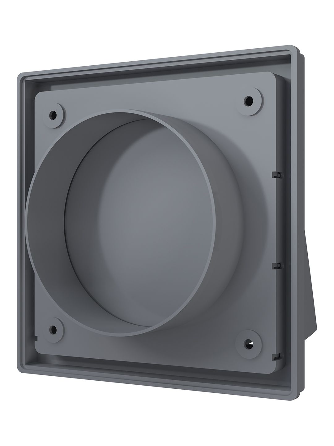 Выход стенной вытяжной с обратным клапаном 150х150 с фланцем D100 серый 1515К10ФВ сер