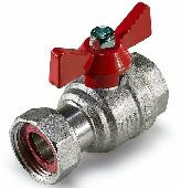 Кран шар. прямой с накидной гайкой и внутренней резьбой 3/4